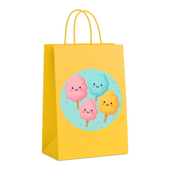 Sacola de Papel Personalizada Infantil Algodão Doce