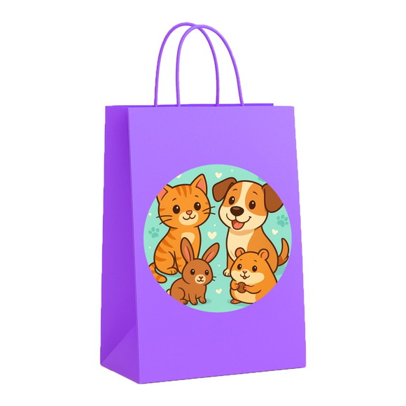 Sacola de Papel Personalizada Infantil Animais de Estimação - Imagem 4