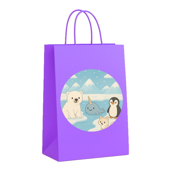 Sacola de Papel Personalizada Infantil Animais do Ártico - Imagem 4