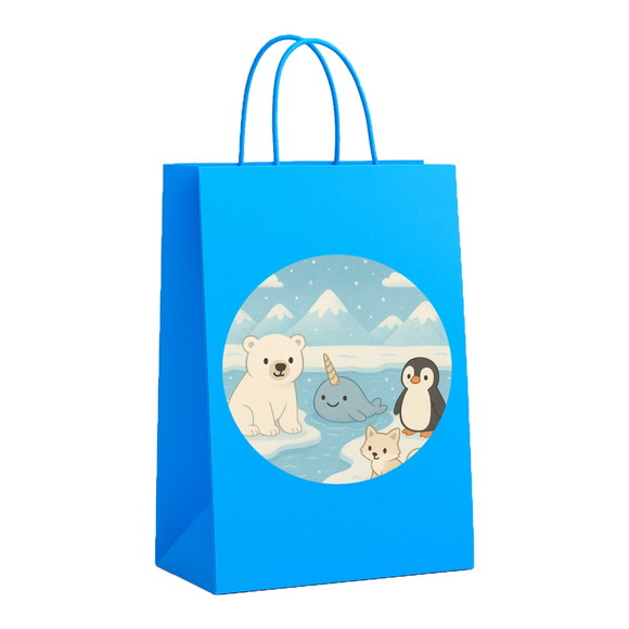 Sacola de Papel Personalizada Infantil Animais do Ártico - Imagem 2