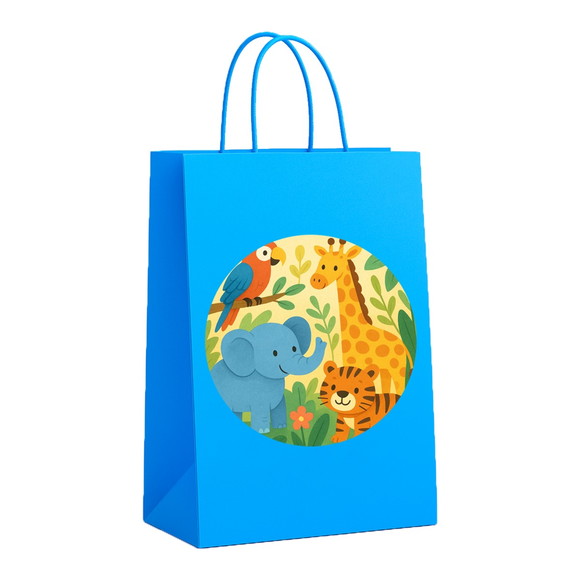Sacola de Papel Personalizada Infantil Animais Exóticos - Imagem 2