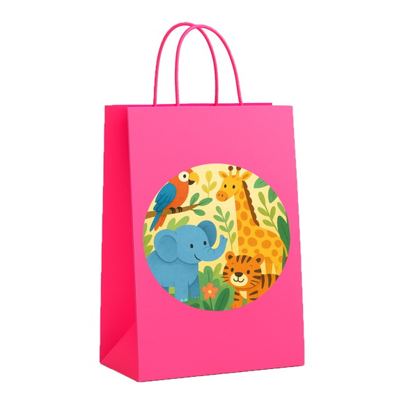 Sacola de Papel Personalizada Infantil Animais Exóticos - Imagem 3
