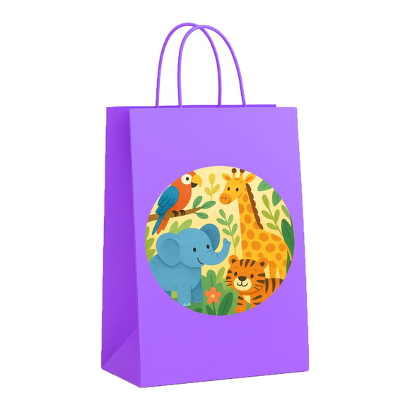 Sacola de Papel Personalizada Infantil Animais Exóticos - Imagem 4