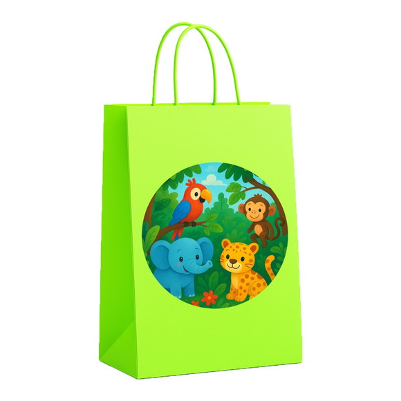 Sacola de Papel Personalizada Infantil Animais Tropicais - Imagem 5