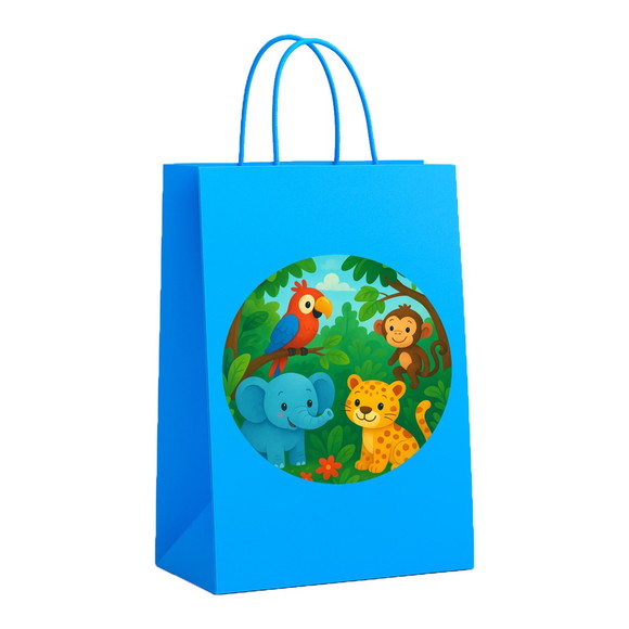 Sacola de Papel Personalizada Infantil Animais Tropicais - Imagem 2