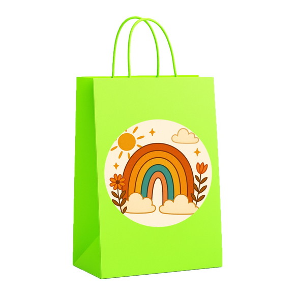 Sacola de Papel Personalizada Infantil Arco-íris Boho - Imagem 5
