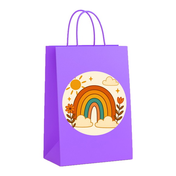Sacola de Papel Personalizada Infantil Arco-íris Boho - Imagem 4