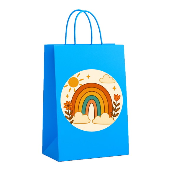 Sacola de Papel Personalizada Infantil Arco-íris Boho - Imagem 2