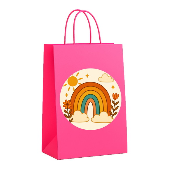 Sacola de Papel Personalizada Infantil Arco-íris Boho - Imagem 3