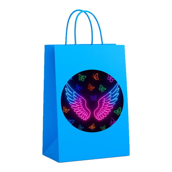 Sacola de Papel Personalizada Infantil Asas Neon - Imagem 2