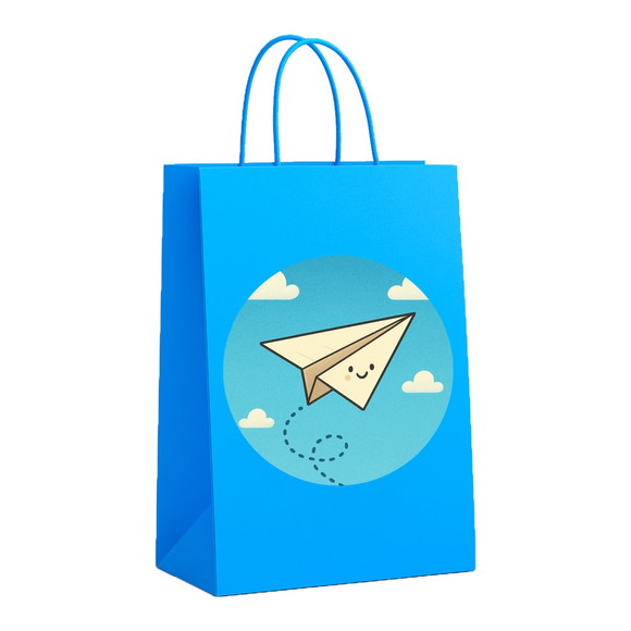 Sacola de Papel Personalizada Infantil Aviãozinho de Papel - Imagem 2