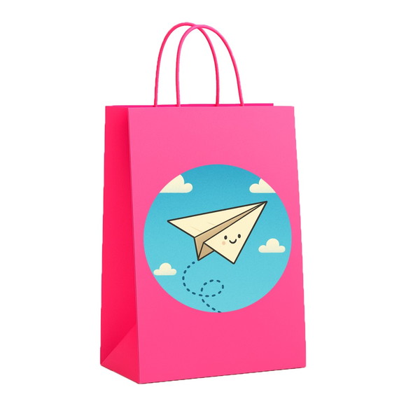 Sacola de Papel Personalizada Infantil Aviãozinho de Papel - Imagem 3