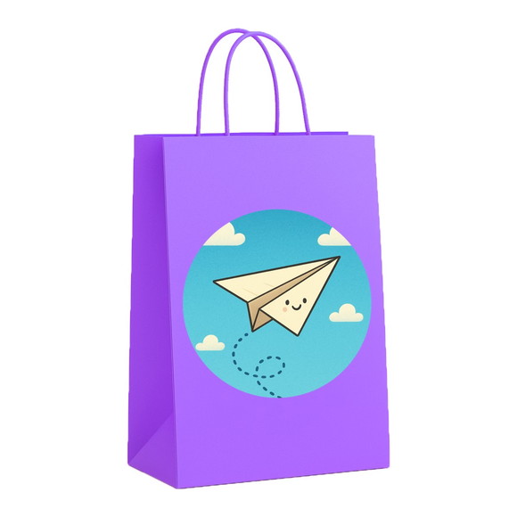Sacola de Papel Personalizada Infantil Aviãozinho de Papel - Imagem 4