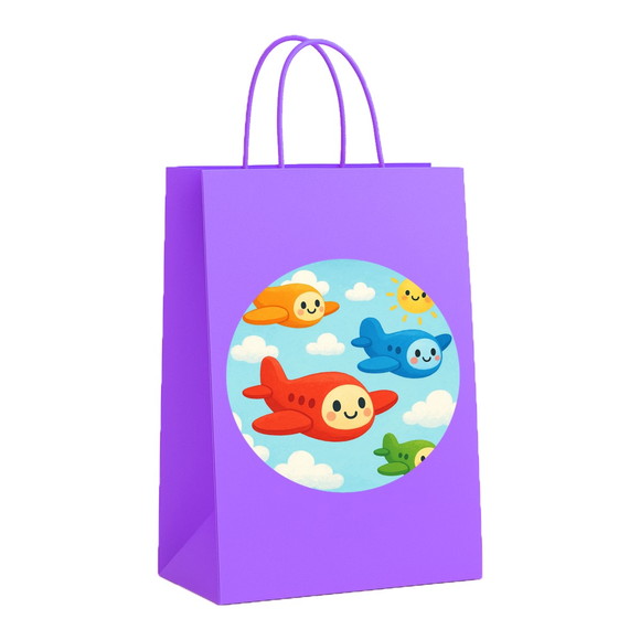 Sacola de Papel Personalizada Infantil Aviões - Imagem 4
