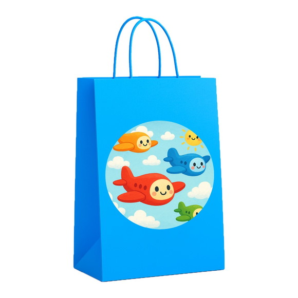 Sacola de Papel Personalizada Infantil Aviões - Imagem 2
