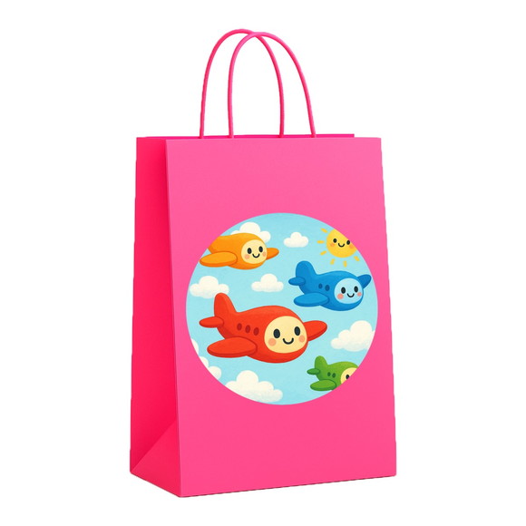 Sacola de Papel Personalizada Infantil Aviões - Imagem 3
