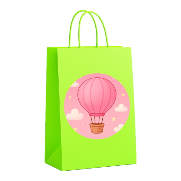 Sacola de Papel Personalizada Infantil Balão de Ar Rosa - Imagem 5