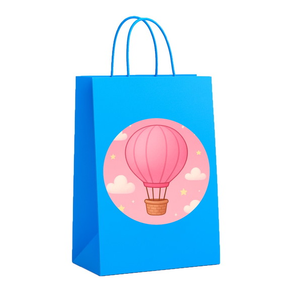Sacola de Papel Personalizada Infantil Balão de Ar Rosa - Imagem 2