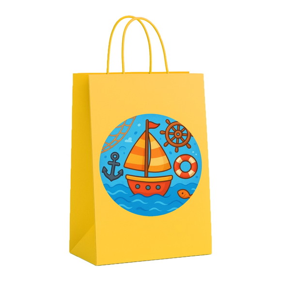 Sacola de Papel Personalizada Infantil Barquinho