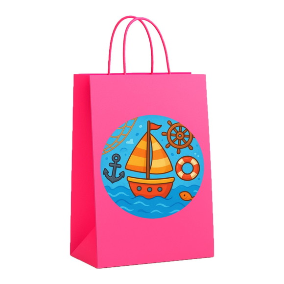 Sacola de Papel Personalizada Infantil Barquinho - Imagem 3