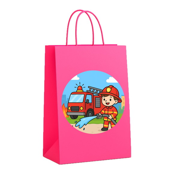 Sacola de Papel Personalizada Infantil Bombeiros - Imagem 3