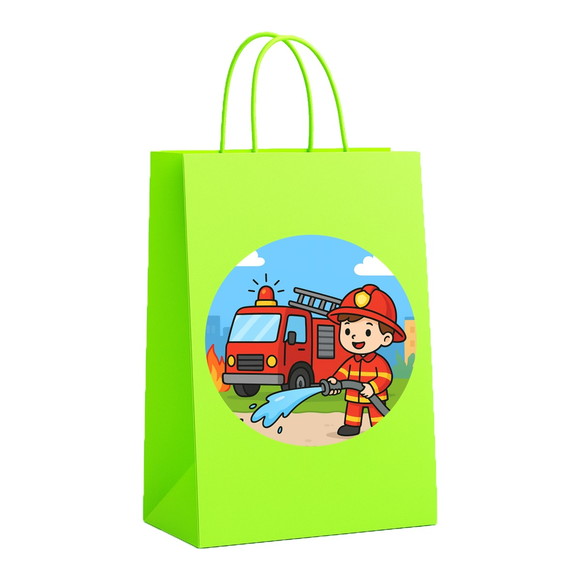 Sacola de Papel Personalizada Infantil Bombeiros - Imagem 5