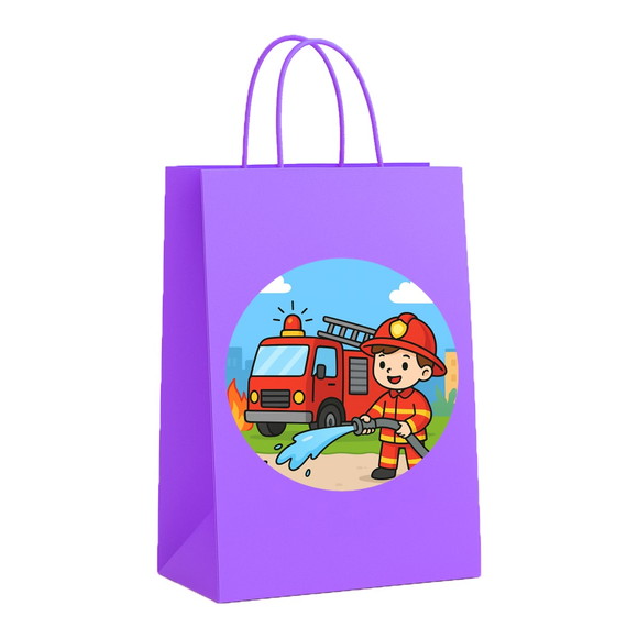 Sacola de Papel Personalizada Infantil Bombeiros - Imagem 4