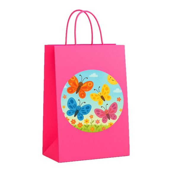 Sacola de Papel Personalizada Infantil Borboletas - Imagem 3
