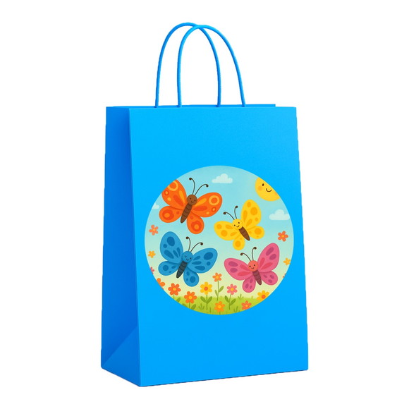 Sacola de Papel Personalizada Infantil Borboletas - Imagem 2