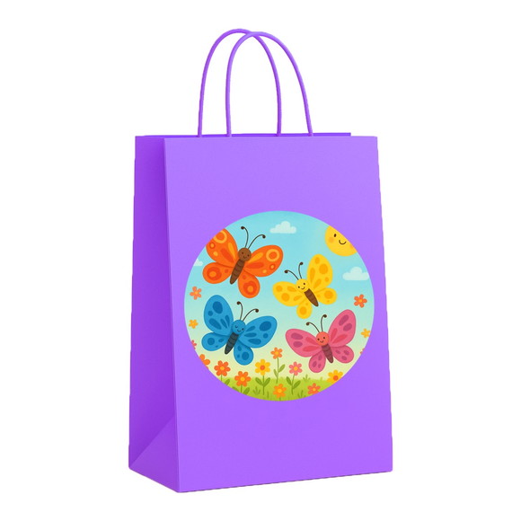Sacola de Papel Personalizada Infantil Borboletas - Imagem 4