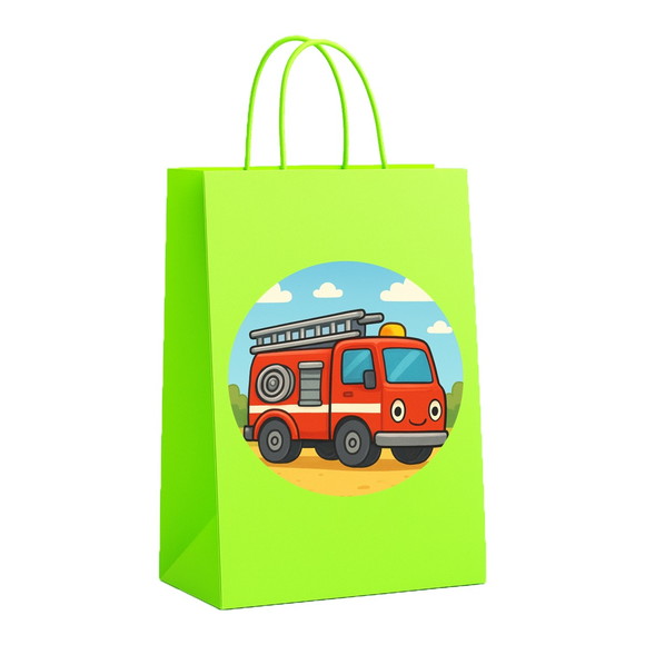 Sacola de Papel Personalizada Infantil Caminhão de Bombeiro - Imagem 5