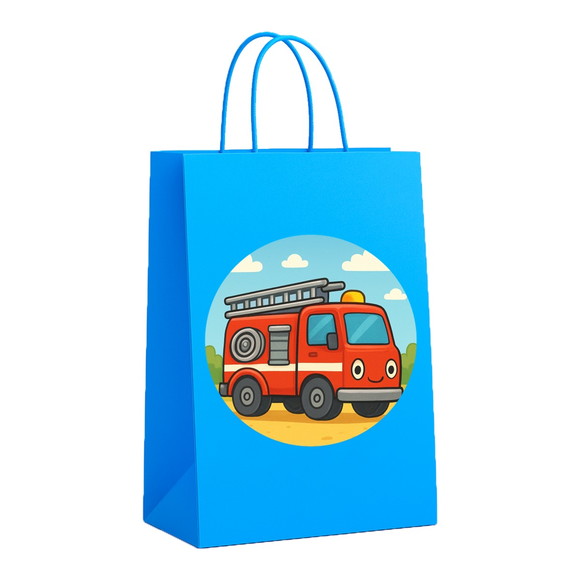 Sacola de Papel Personalizada Infantil Caminhão de Bombeiro - Imagem 2