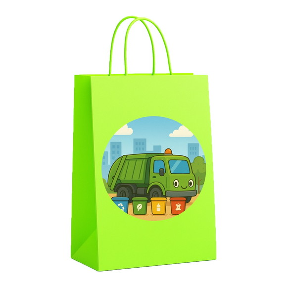 Sacola de Papel Personalizada Infantil Caminhão de Lixo - Imagem 5