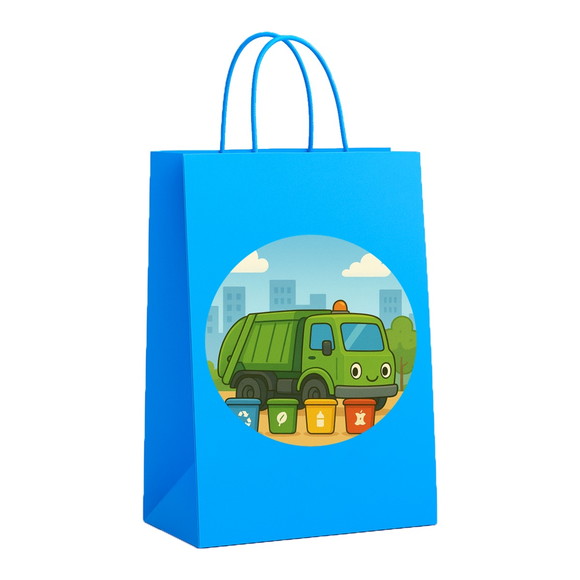 Sacola de Papel Personalizada Infantil Caminhão de Lixo - Imagem 2