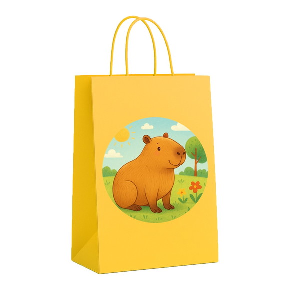 Sacola de Papel Personalizada Infantil Capivara