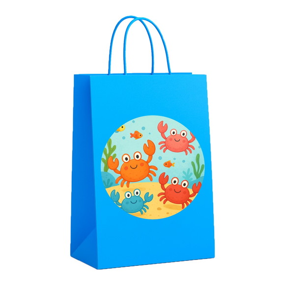 Sacola de Papel Personalizada Infantil Caranguejinhos - Imagem 2