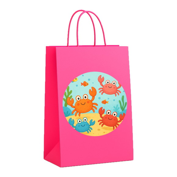 Sacola de Papel Personalizada Infantil Caranguejinhos - Imagem 3