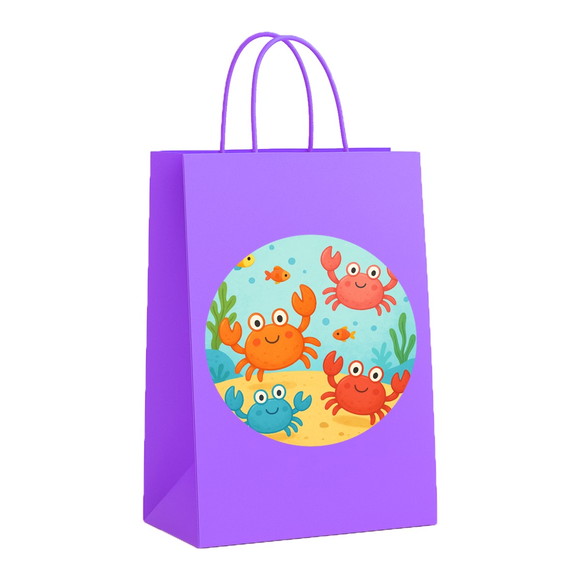 Sacola de Papel Personalizada Infantil Caranguejinhos - Imagem 4
