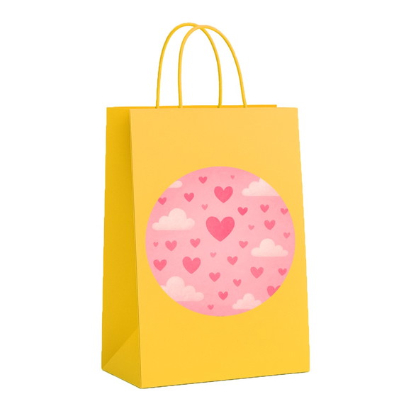 Sacola de Papel Personalizada Infantil Céu Rosa
