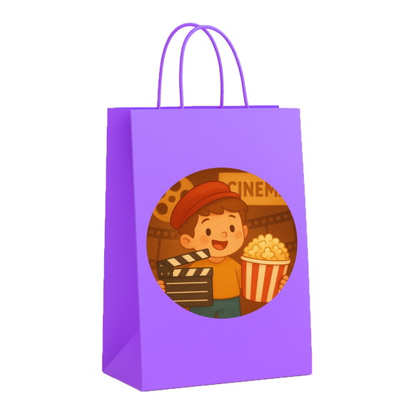 Sacola de Papel Personalizada Infantil Cinema Antigo - Imagem 3