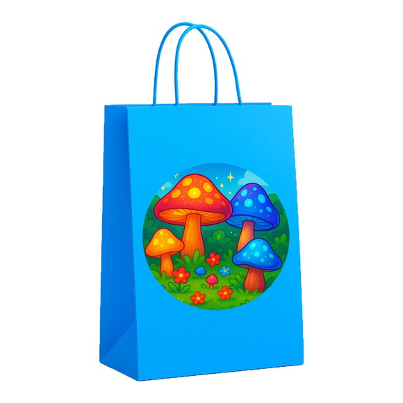 Sacola de Papel Personalizada Infantil Cogumelos Mágicos - Imagem 2
