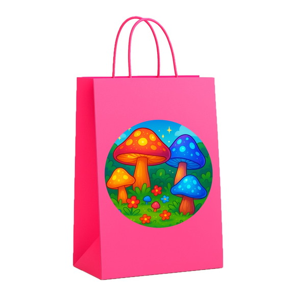 Sacola de Papel Personalizada Infantil Cogumelos Mágicos - Imagem 3