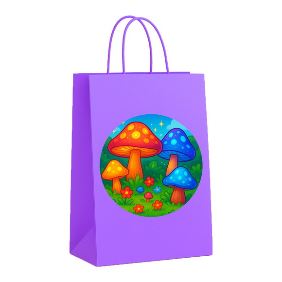 Sacola de Papel Personalizada Infantil Cogumelos Mágicos - Imagem 4
