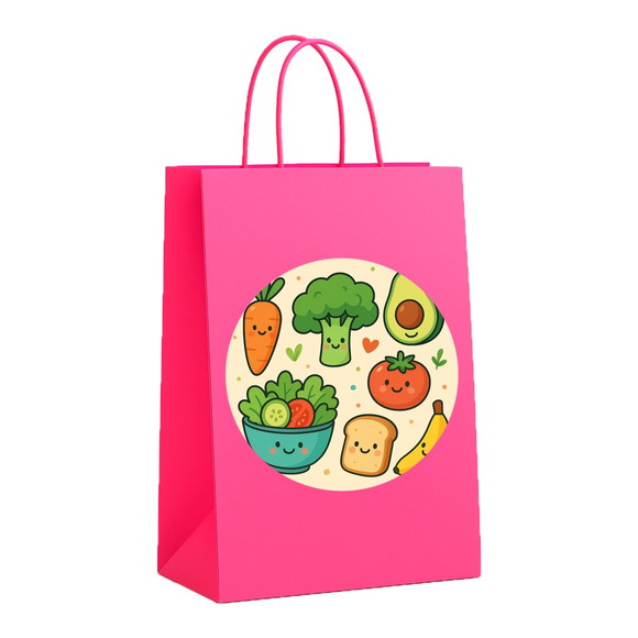 Sacola de Papel Personalizada Infantil Comidinhas Saudáveis - Imagem 3