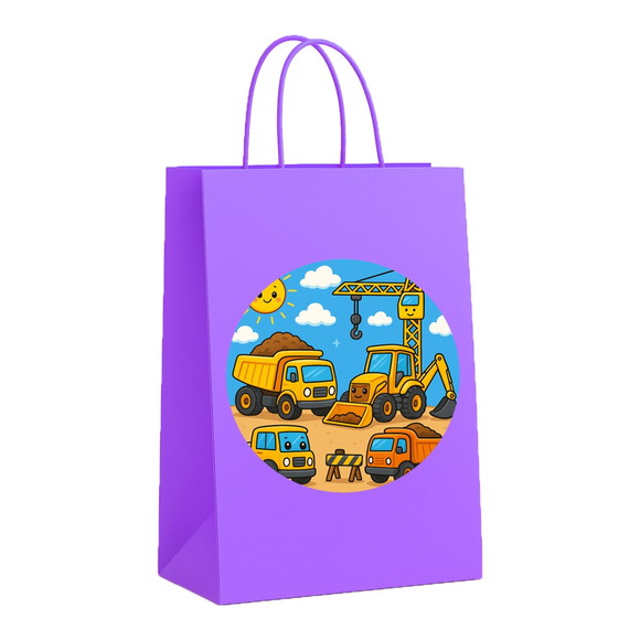 Sacola de Papel Personalizada Infantil Construção Civil - Imagem 4