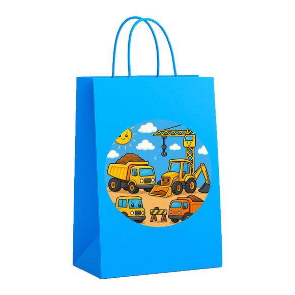 Sacola de Papel Personalizada Infantil Construção Civil - Imagem 2