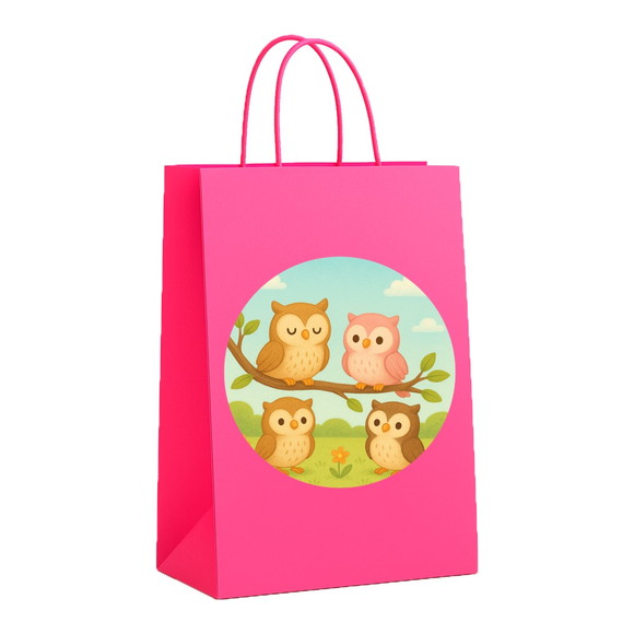 Sacola de Papel Personalizada Infantil Corujinhas - Imagem 3