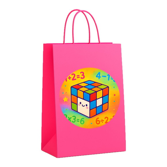 Sacola de Papel Personalizada Infantil Cubo Mágico - Imagem 3