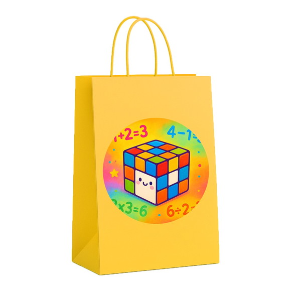 Sacola de Papel Personalizada Infantil Cubo Mágico