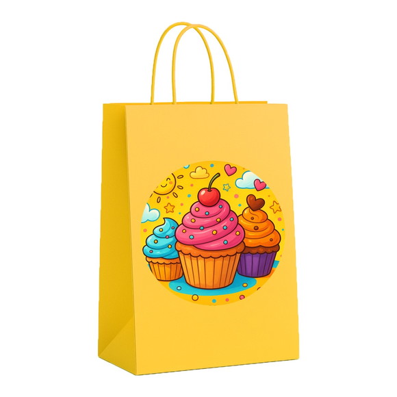 Sacola de Papel Personalizada Infantil Cupcakes